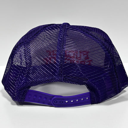 F’n Truckin Vintage Purple Mesh Trucker Snapback Hat Cap Custom Embroidery