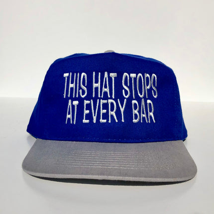 This Hat Stops At Every Bar Custom Vintage Embroidered Strapback Cap Hat