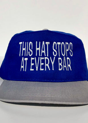 This Hat Stops At Every Bar Custom Vintage Embroidered Strapback Cap Hat