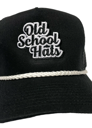 Old School OSH Black Mesh Trucker Snapback Cap Custom Embroidery Plus FREE Surprise Hat