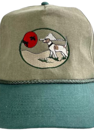 OSH Hunting Dog Scenery Duck Rope Tall Crown Snapback Cap Hat Custom Embroidered