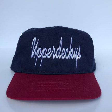 Upperdeckys navy/maroon Strapback hat cap Custom