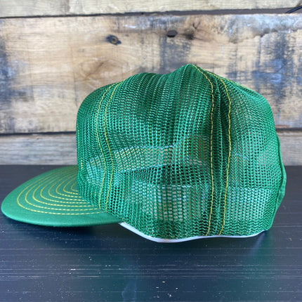 Vintage John Deere All Mesh Green Snapback Full Mesh Trucker Hat Cap Louisville MFG Co Made in USA