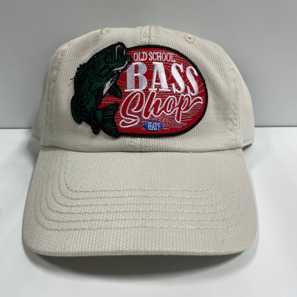 Custom Old School Hats Bass Shop patch Vintage Tan Strapback Hat Cap