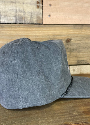 Custom Nashville Music City Vintage Custom Embroidered Charcoal Rope Snapback Cap Hat