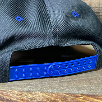 Custom OFFSHORE Pipeline Oil Brown & Root Marine Black Crown Blue Brim Snapback Cap Hat