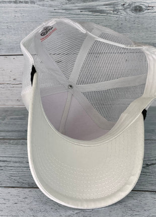 Old School Black Rope Mesh Trucker Snap Back Cap Hat White