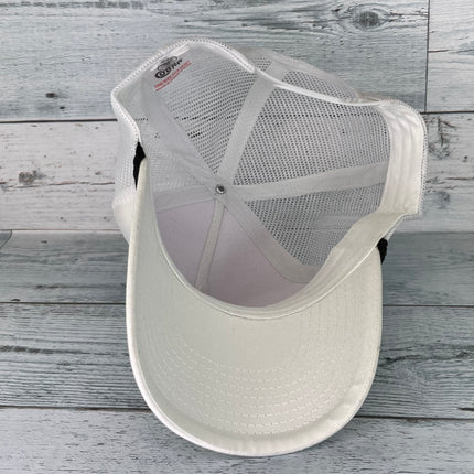Old School Black Rope Mesh Trucker Snap Back Cap Hat White