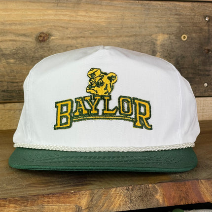 Custom Baylor University patch Vintage Green Brim Rope Golf Snapback Cap Hat