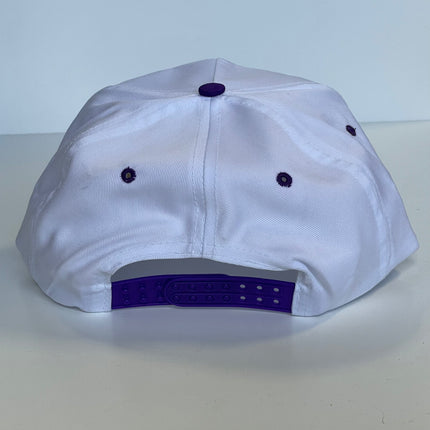 RUN THE DANG BALL Gold and Purple on a Vintage Rope Snapback Cap Hat Custom Embroidered