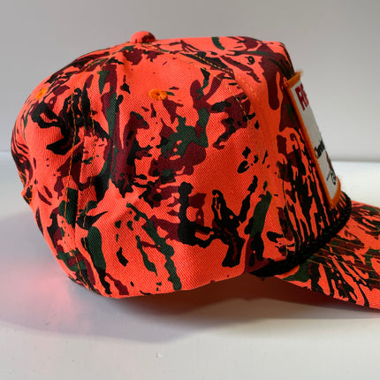 Red man chewing tobacco patch vintage camo orange rope snapback hat