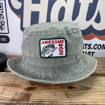 Custom Awesome bass fishing fisherman bucket hat