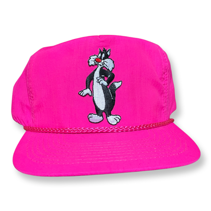 Custom Looney Tunes Sylvester The Cat Vintage Pink Rope Snapback Cap Hat