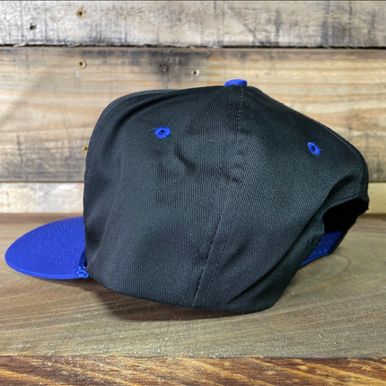 Custom Wrangler Black Crown Blue Brim Snapback Cap Hat