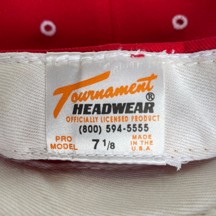 True Vintage Fitted Red 5 Panel Hat Cap 7 1/8