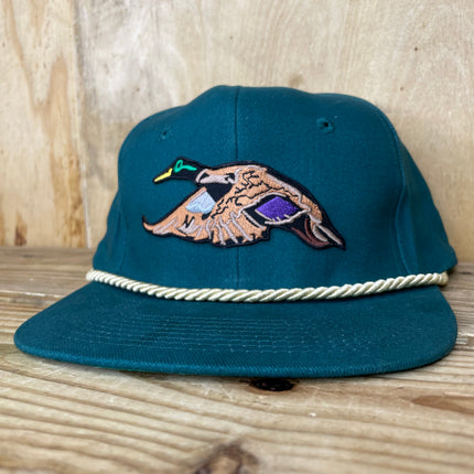 Custom Mallard Duck Rope Green Mid Crown Snapback Cap Hat