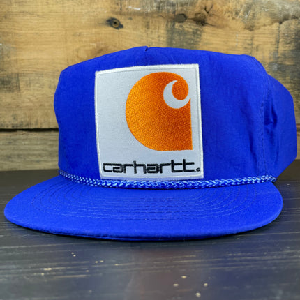 Custom Carhartt patch Vintage Blue Snapback Cap Hat