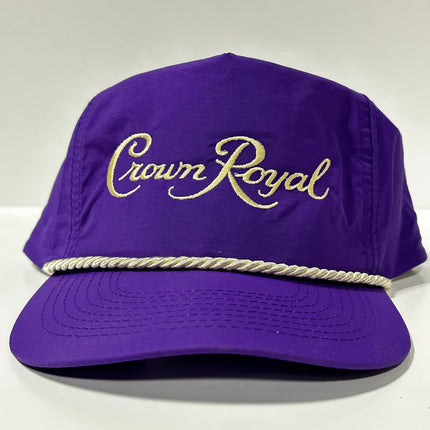 CROWN Vintage Purple Nylon Rope SnapBack Cap Hat Custom Embroidered
