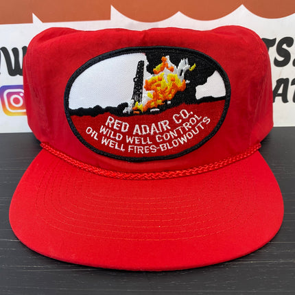 Custom Red Adair Co Oil Well Fire patch Vintage Red Rope Snapback Hat Cap