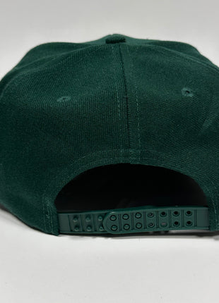 PIMP IT Green Wool Vintage SnapBack Baseball Cap Hat Green Under Brim Custom Embroidered
