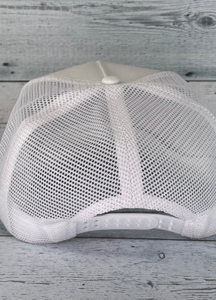 Old School Black Rope Mesh Trucker Snap Back Cap Hat White