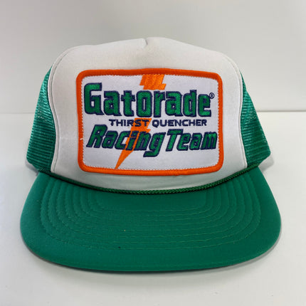 Custom Gatorade Racing Team Vintage Green Trucker Mesh Snapback Hat Cap