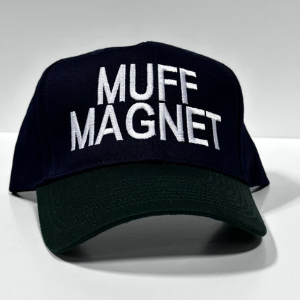 Muff Magnet Vintage Blue Green Strapback Hat Cap Custom Embroidery