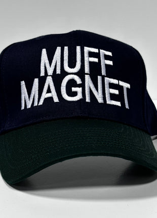Muff Magnet Vintage Blue Green Strapback Hat Cap Custom Embroidery