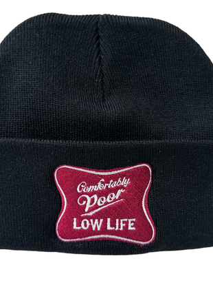 Comfortably Poor Low Life Official Collab Custom Embroidered Beanie Instagram Meme Merch Merchandise