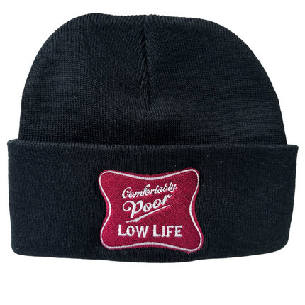 Comfortably Poor Low Life Official Collab Custom Embroidered Beanie Instagram Meme Merch Merchandise