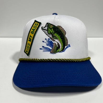 Custom KISS MY BASS FISHING HAT With Rope SnapBack Custom Embroidered – Old  School Hats