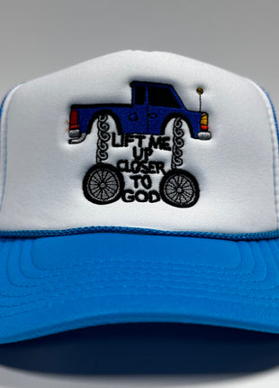 LIFT ME UP CLOSER TO GOD Pick Up Truck Mesh Trucker SnapBack Cap Hat Custom Embroidered